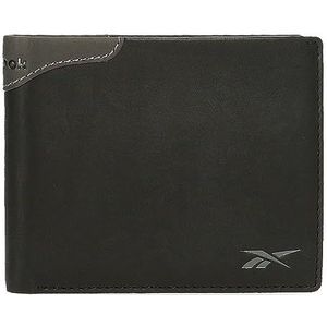 Reebok Club-portemonnee met portemonnee, zwart, 12,5 x 9,5 x 1 cm leer, Zwart, Eén maat, portemonnee met portemonnee