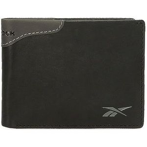Reebok Club-portemonnee horizontaal met portemonnee zwart 11,5 x 8 x 1 cm leer, Zwart, Eén maat, Horizontale portemonnee met portemonnee