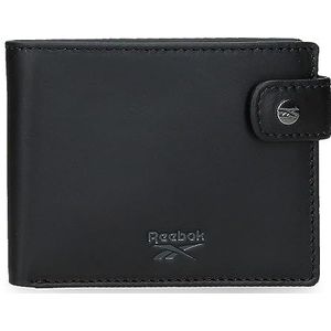 Reebok Switch Horizontale portemonnee met kliksluiting, zwart, 11 x 8,5 x 1 cm, leer, Zwart, Eén maat, Horizontale portemonnee met kliksluiting
