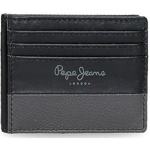 Pepe Jeans Dual kaarthouder zwart 9,5 x 7,5 cm leer, Zwart, Eén maat, kaartenetui