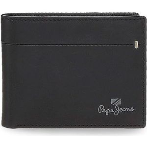 Pepe Jeans Staple Horizontale portemonnee met portemonnee zwart 11,5 x 8 x 1 cm leer, Zwart, Eén maat, Horizontale portemonnee met portemonnee