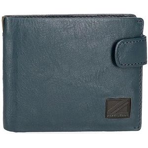 Pepe Jeans Marshal Horizontale portemonnee met kliksluiting, blauw, 11 x 8,5 x 1 cm leer, Blauw, Eén maat, Horizontale portemonnee met kliksluiting