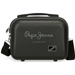 Pepe Jeans Cromwell Pennenetui, zwart, 29 x 21 x 15 cm, stijf, ABS, 9,14 l, 0,63 kg, zwart, Talla única, aanpasbare toilettas, zwart., Toilettas aanpasbaar