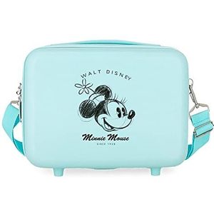 Disney Minnie You Are Magic Toilettas, aanpasbaar, turquoise, 29 x 21 x 15 cm, stijf, ABS, 9,14 l, 0,8 kg, Blauw, Eén maat, Verstelbare toilettas