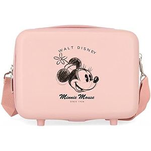 Disney Minnie You Are Magic toilettas, aanpasbaar, nude, 29 x 21 x 15 cm, stijf, ABS, 9,14 l, 0,8 kg, roze, Talla única, aanpasbare tas, Roze, Aanpasbaar etui