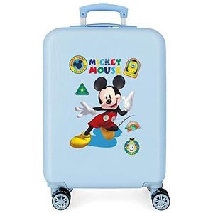 Disney Mickey All Smile Cabinekoffer, blauw, 38 x 55 x 20 cm, hard, ABS, zijcombinatiesluiting, 35 l, 2 kg, 4 dubbele wielen, handbagage, blauw, maat única, cabinekoffer, Blauw, handbagage koffer