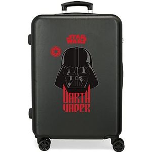 Star wars Squad Darh Vader koffer, middelgroot, zwart, 46 x 65 x 23 cm, stijf, ABS, cijfersluiting, zijkant 56 l, 3 kg, 4 dubbele wielen, zwart, middelgrote koffer, zwart., middelgrote koffer