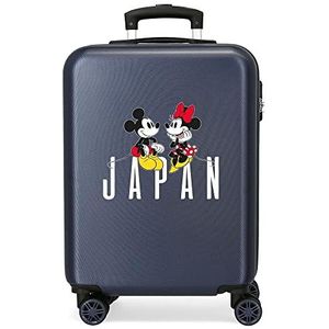 Disney Mickey en Minnie Reis naar Japan blauw 38 x 55 x 20 cm ABS stijf cijferslot zijkant 35L 2 kg 4 dubbele wielen handbagage, Marine Trip, Eén maat, cabine koffer