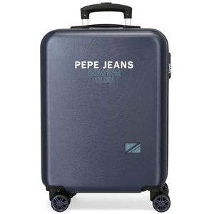 Pepe Jeans Edmon cabinekoffer, blauw, 38 x 55 x 20 cm, stijf, ABS, zijcombinatiesluiting, 34 l, 2,74 kg, 4 wielen, handbagage van Joumma Bags, Blauw, Eén maat, cabine koffer