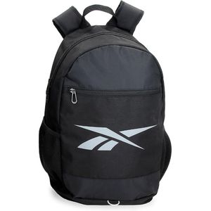 Reebok Wayland rugzak + schooltas, zwart, 33 x 48 x 17 cm, polyester, 26,93 l, Zwart, Eén maat, rugzak + pennenetui