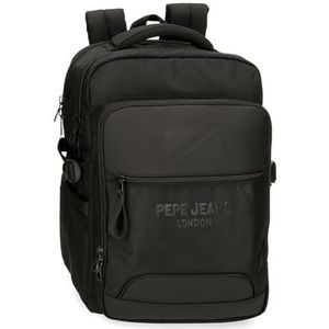 Pepe Jeans Bromley Laptoprugzak, zwart, 28 x 40 x 16 cm, polyester, 17,92 l, Zwart, Eén maat, laptoprugzak