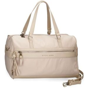 Pepe Jeans Morgan reistas, beige, 40 x 25 x 20 cm, polyester en PU, 20 l, van Joumma Bags, Beige, Eén maat, reistas