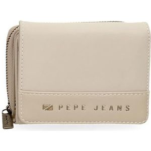 Pepe Jeans Morgan Portemonnee met portemonnee, beige, 10 x 8 x 3 cm, polyester en PU van Joumma Bags, Beige, Eén maat, portemonnee met portemonnee