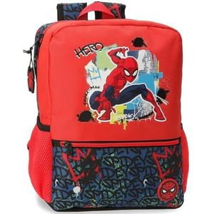 Joumma Bags, Disney Marvel Spiderman-Urban-schooltas, kinderrugzak, van polyester, brede en verstelbare bandjes, draaggreep aan de bovenkant om op te hangen., Rood, spiderman rugzak