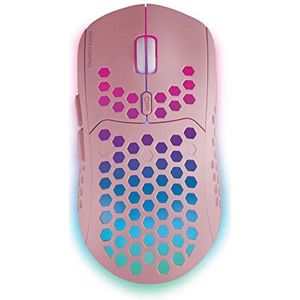 Mars Gaming MMW3P, Draadloze Gaming Muis, RGB Flow, Ultralicht 79g, 3200DPI, Roze