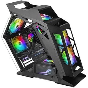 Mars Gaming MC61 Zwart, Compact Micro-ATX Gaming PC Case, 4 x 12cm Fans, ARGB Chroma, Dual Gehard Glas Windows