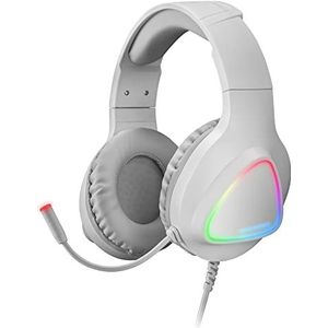 MARSGAMING MH222W Mars Gaming hoofdtelefoon RGB Over Ear met microfoon, HiFi-geluid, geluidsinterface, ultralicht, PS4 PS5 Xbox Switch Tablet Windows Mac, wit Regulable