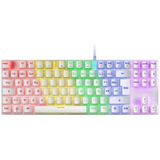 Mars Gaming MK80 Wit, Mechanisch Gaming Toetsenbord TKL FRGB, Antighosting, Switch Mechanische Blaw, Frans Taal
