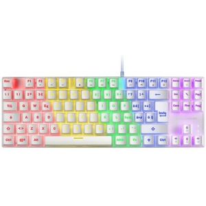 Mars Gaming MK80 Wit, Mechanisch Gaming Toetsenbord TKL FRGB, Antighosting, Switch Mechanische Blaw, Italiaans Taal