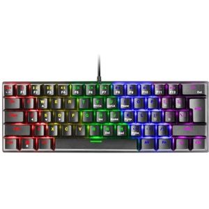 Mars Gaming MK60 Schwarz, Mechanische Gaming Tastatur FRGB, Antighosting, Switch Mechanischer Blau, US Sprache