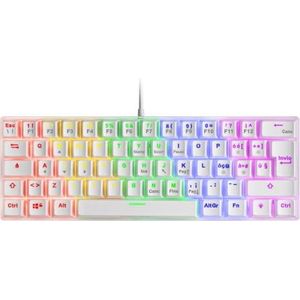 Mars Gaming MK60 Wit, Mechanisch Gaming Toetsenbord FRGB, Antighosting, Switch Mechanische Bruin, Italiaans Taal