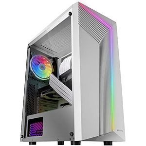 Mars Gaming MC-X7 Wit, PC Gaming ATX Geval, ARGB Front, 12cm RGB Fan, Volledig Zijraam