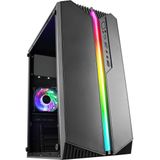 Mars Gaming MC-S1 Zwart, Compact Micro-ATX Gaming PC Case, ARGB Verlichting 12 Modi, FRGB Ventilator, Full Side Window