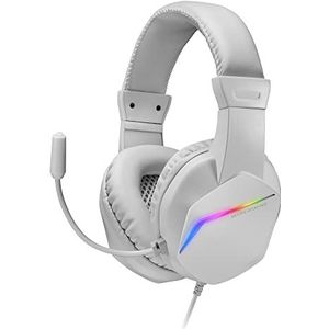 marsgaming Mars Gaming MH122, FRGB Over Ear Gaming Headset met Microfoon, HiFi-geluid, Geluidsonderdrukking, Ultralicht, PS4 PS5 Xbox Switch Tablet Windows Mac, Wit