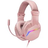 MARSGAMING MH122P Mars Gaming FRGB Over Ear Gaming Hoofdtelefoon met Microfoon, HiFi Geluid, Geluidsonderdrukking, Ultra Lichtgewicht, PS4 PS5 Xbox Switch Tablet Windows Mac, Roze