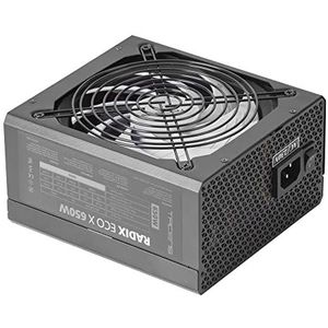Tacens RADIX ECO X 650, Voeding PC ATX 650W, 6 Jaar Garantie, Stille AI-RPM Technologie, +87% Efficiëntie, Zwart