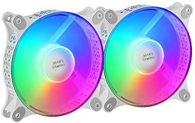 Mars Gaming - MF-DUO FRGB Ventilator - Wit - 2 Stuks