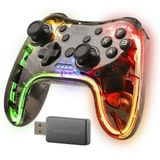 Mars Gaming MGP-24, Draadloze Gamepad 2.4GPRO, Neon RGB, Dual Haptische Vibratie, Analoge Joysticks, Controller voor PC, PS3, PS4, XBOX360, Raspberry Pi, Mac, Android