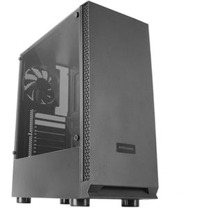 Mars Gaming MCN2, ATX Gaming PC Case, Volledig Zijvenster, Front Grille, Dual Chamber Design, 12cm Rear Fan, Zwart