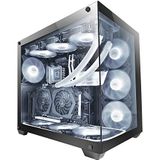 Mars Gaming Gaming MCV4 Zwart Custom XXL E-ATX Gaming Tower Frameloos Front en Side Tempered Glass Window Dual Chamber Modular Structuur