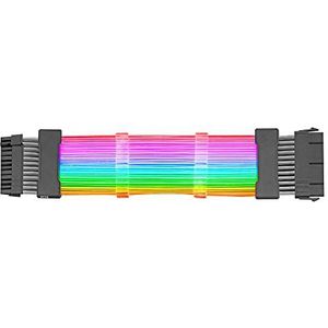 Mars Gaming MCA-24, ARGB Extender Kabel 24pin ATX für Motherboard, Ultrahelle LEDs, Volle Kompatibilität, AWG18 Reinkupfer, 265mm