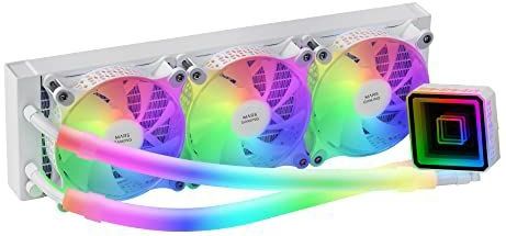 Mars Gaming MLULTRA360W Gaming ML-ULTRA360 Wit Vloeibare CPU Koeling TDP 650W Infinity Mirror 3 Stille FDB ARGB Fans ARGB Buizen Universele Multisocket