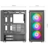 Mars Gaming - Mc-f - Pc-behuizing - Zwart - Gehard Glas - 4 ARGB-ventilatoren