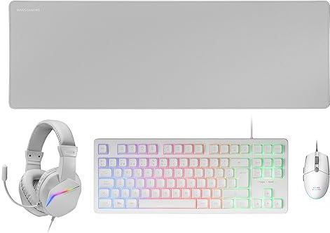 Mars Gaming MCP-RGB3 toetsenbord Inclusief muis Gamen USB QWERTY Spaans Wit