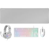 Mars Gaming - MCP-RGB3 - Gamingpakket - Wit - Toetsenbord met RGB - Gaming Muis - Headset Over-Ear - XXL Muismat