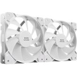 Mars Gaming MF-PWMX2 Wit, Kit 2 Ventilatoren 120mm, Ultrastille FDB 12dB, Antivibratiesysteem, PWM-systeem