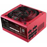 Mars Gaming MPVU750M ATX-voeding 750 W, 80Plus zilver + 87% efficiëntie, 140 mm FDB-ventilator met AI-RPM-technologie, Japanse condensatoren 105°, rood