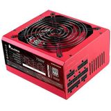 Mars Gaming MPVU750M ATX-voeding 750 W, 80Plus zilver + 87% efficiëntie, 140 mm FDB-ventilator met AI-RPM-technologie, Japanse condensatoren 105°, rood