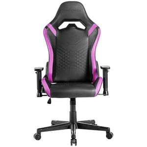 Mars Gaming MGC-PRO, Professionele Gaming Stoel, Ademende PU Leder Finish, 2D Armleuningen en 135° Reclining Rugleuning, Soft-Touch Lenden- en Cervicale Kussens, XL Wielen en Klasse 4 Gasveer, Paars