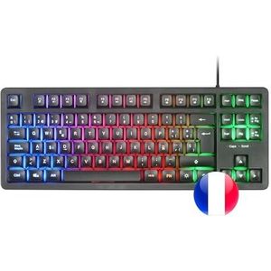 Mars Gaming MK023, Gaming Keyboard TKL, Hybride H-Mech Technologie, FRGB Regenboogverlichting, Anti-ghosting, Universele Compatibiliteit, Zwart, Frans Taal