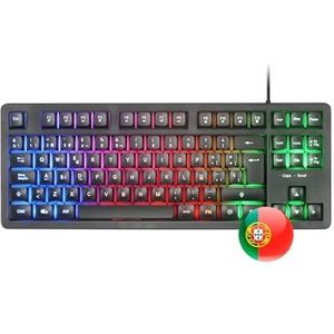 Mars Gaming MK023, Gaming Keyboard TKL, Hybride H-Mech Technologie, FRGB Regenboogverlichting, Anti-ghosting, Universele Compatibiliteit, Zwart, Portugees Taal