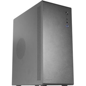 Tacens NOVAX PC-behuizing, ultracompact, micro-ATX, ultra-resistent volledig metalen design, 1 x 80 mm achterventilator, mini-toren met grote interne capaciteit, zwart