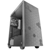 Mars Gaming MC-Q3, ATX Semitower-Behuizing, Volledig Zijpaneel Gehard Glas, Dubbel Stofdicht Magnetisch Rooster Voor + Boven, 120mm FDB-ventilator, 360mm Vloeistofkoeling, Zwart