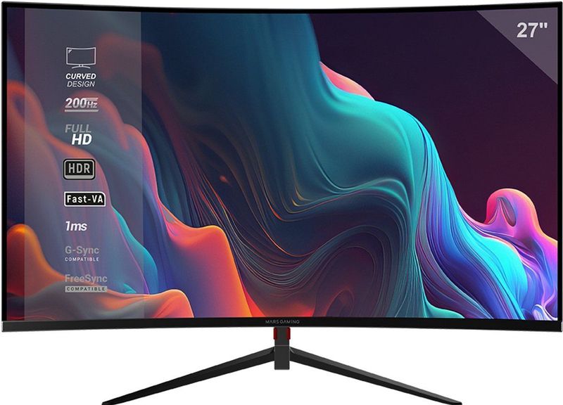 Mars Gaming - Mv27c - Gaming-monitor - Gebogen - 27 Inch - Full HD - 200Hz