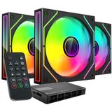 MF-3DPROKIT - PC Ventilator Set - 120mm - 360° Infinity Mirror - ARGB Verlichting