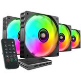 MF-SI4KIT - Ventilatiesysteem - Zwart - ARGB - Inclusief Afstandsbediening